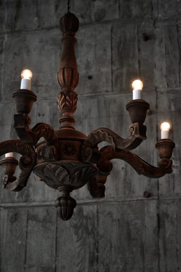 Wooden chandelier