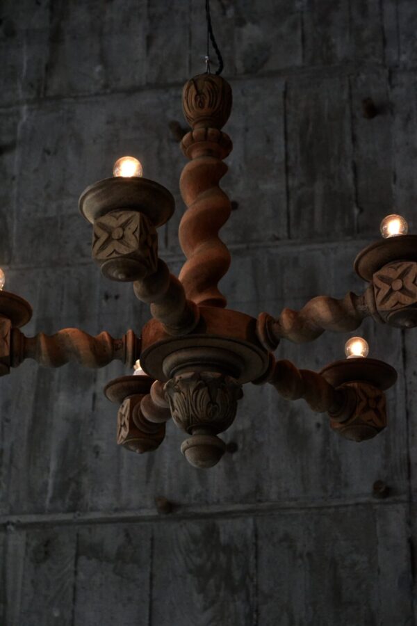 Wooden chandelier