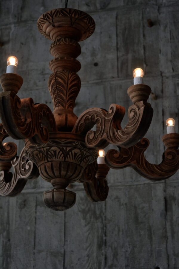 Wooden chandelier