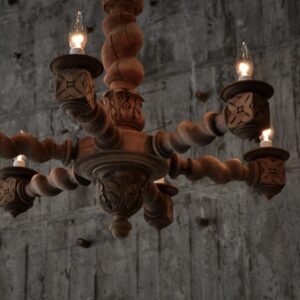 Wooden chandelier